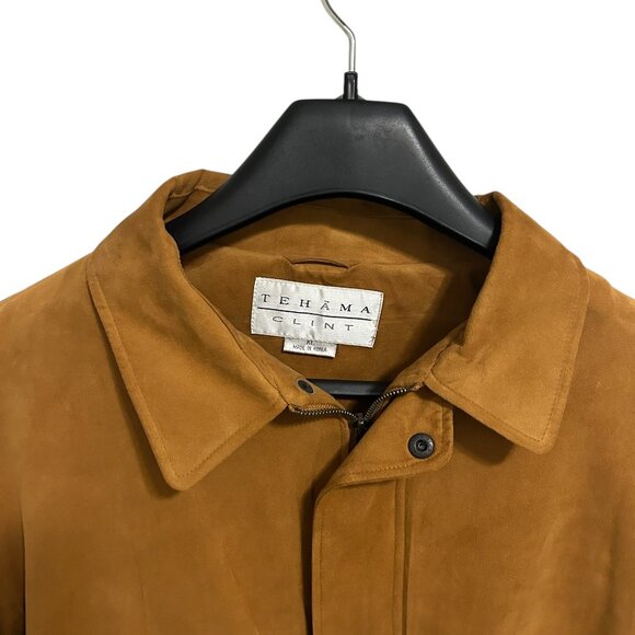 Tehama Clint Xl Khaki Suede Jacket Outwear Mens Size XL Full Zip - Picture 3 of 8